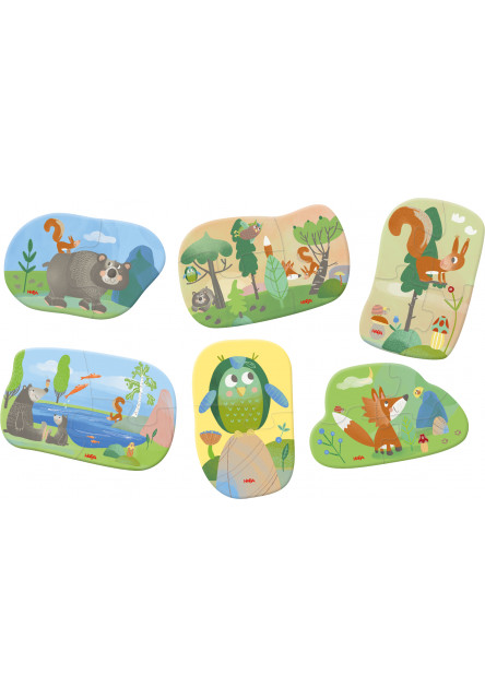 Puzzle pre najmensich Lesné zvieratká 6 ks