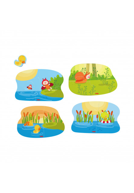 Puzzle pre najmensich Mláďatká zvierat 4 ks