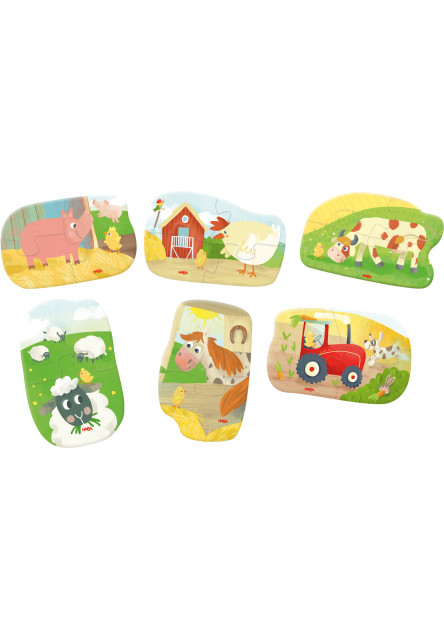 Puzzle pre najmenších Farma 6 ks