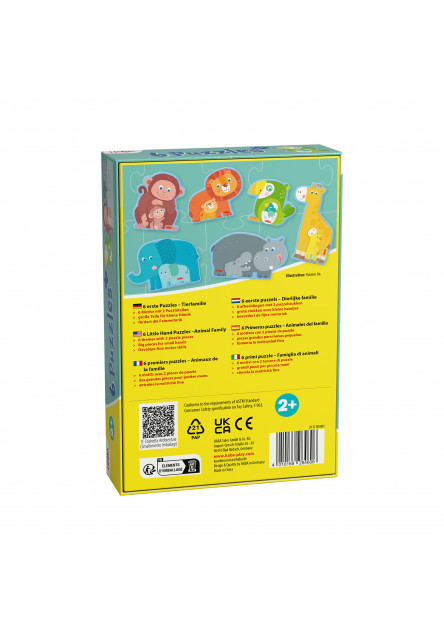 Puzzle pre najmenších Zvieracia rodinka 6 ks