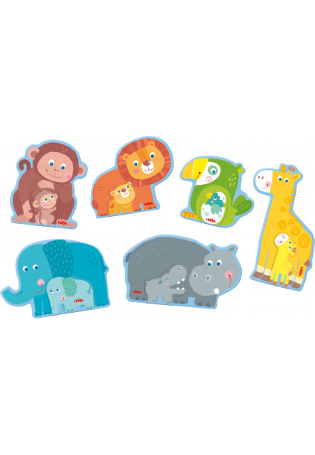 Puzzle pre najmenších Zvieracia rodinka 6 ks