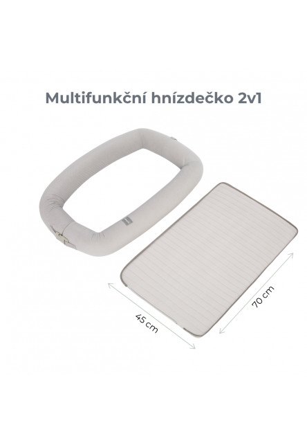 Multifunkční hnízdečko pro miminko s hrazdičkou a hračkami 3 v 1 Sleepee Pink