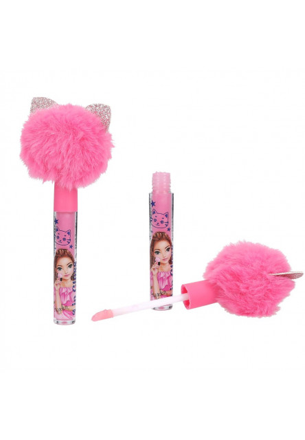 Lesk na pery pompom ružový