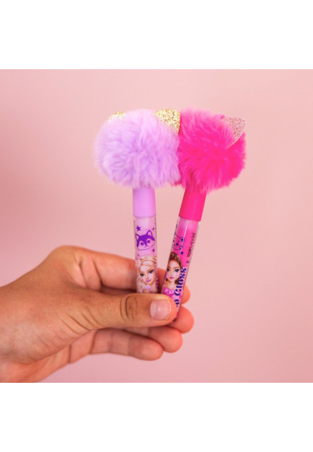 Lesk na pery pompom ružový