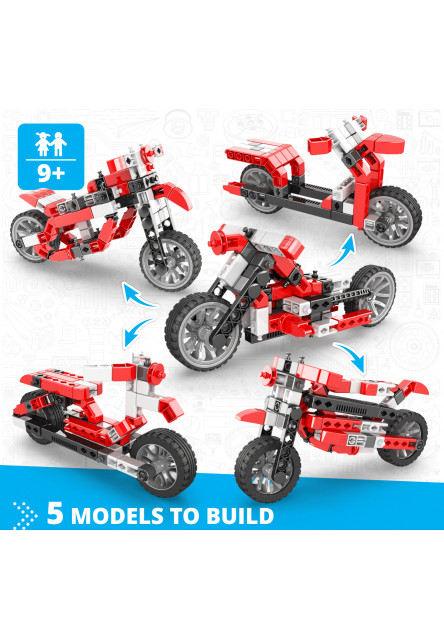 Engino INVENTOR MECHANICS custom bike s 5 bonusovými modelmi