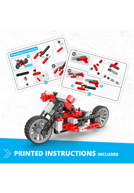 Engino INVENTOR MECHANICS custom bike s 5 bonusovými modelmi
