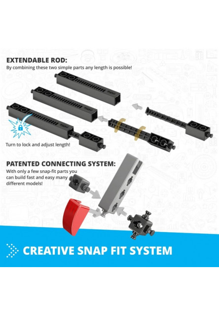 Engino INVENTOR MOTORIZED pretekárske auto s 10 bonusovými modelmi
