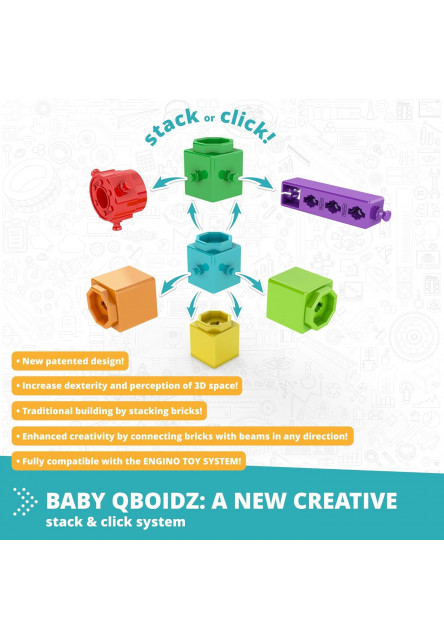 Engino BABY QBOIDZ - Moje prvé kroky - medium set (v plastovej vaničke)