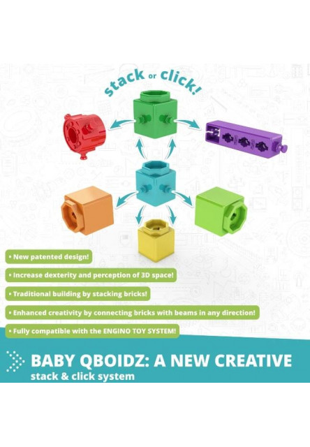 Engino BABY QBOIDZ -  Moje prvé kroky - veľký set (v plastovej vaničke)