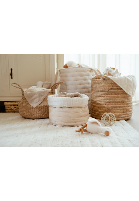 Košík textilní oboustranný velký Pure Soft Beige Stripe