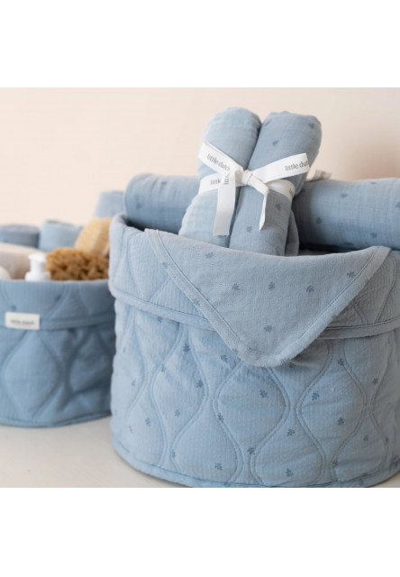 Košík textilní oboustranný velký Pure Denim Blue