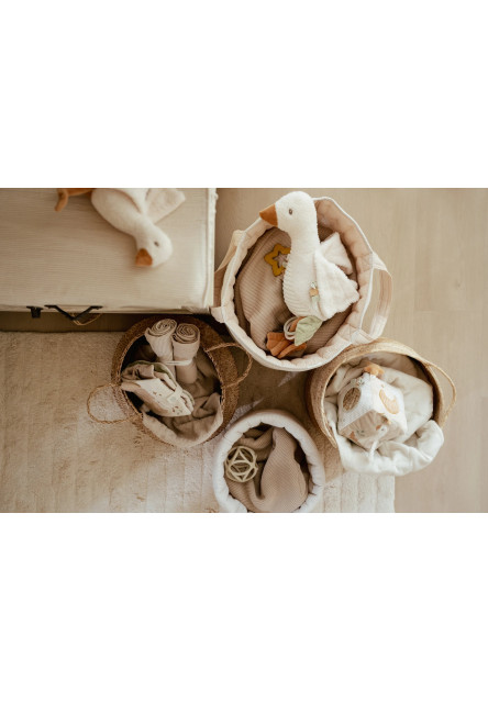 Košík textilní oboustranný extra velký Pure Soft Beige Stripe