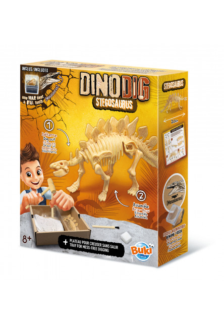 DinoKIT vykopávka a kostra Stegosaurus