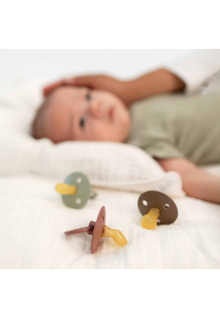 BIBS Colour anatomické cumlíky z prírodného kaučuku 2 ks - veľkosť 1 (Sage Nočný / Cloud Nočný)