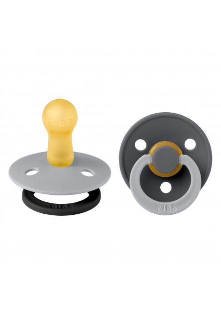 BIBS STUDIO Colour Fusion cumlíky z prírodného kaučuku 2ks – veľkosť 2 (Cloud Iron mix)