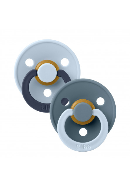 BIBS STUDIO Colour Fusion cumlíky z prírodného kaučuku 2ks – veľkosť 1 (Cloud Iron mix)