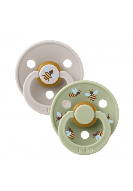 BIBS STUDIO Colour Bumblebee cumlíky z prírodného kaučuku 2ks – veľkosť 2 (Mushroom Mix)