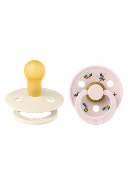 BIBS STUDIO Colour Bumblebee cumlíky z prírodného kaučuku 2ks – veľkosť 1 (Mushroom Mix)