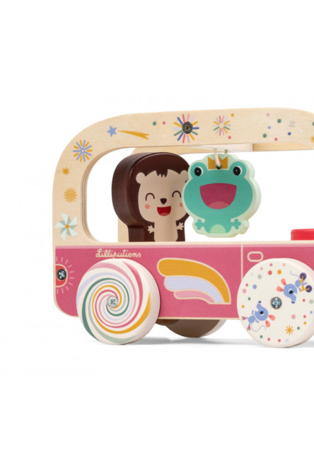 Lilliputiens – drevený autobus – jednorožec Lena