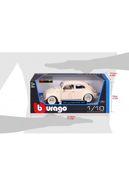 Bburago 1:18 Volkswagen Beetle 1955 Beige