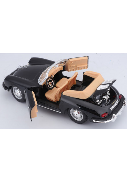 Bburago 1:24 Porsche 356 B Cabriolet Black