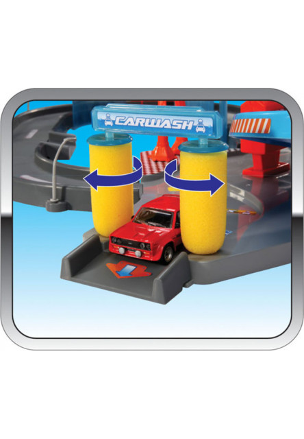 Bburago PLAY 1:43 Street Fire Mega Dealer Showroom garáž s dvoma autíčkami