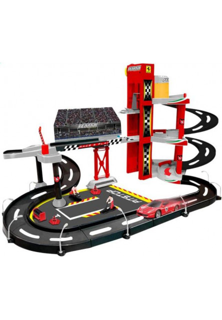 Bburago PLAY 1:43 Ferrari Race & Play garáž s jedným autíčkom 30197 Bburago