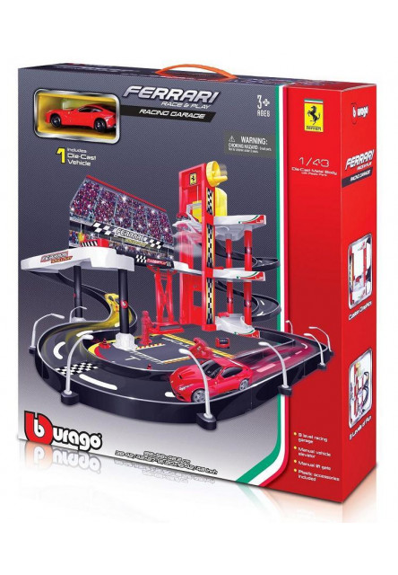 Bburago PLAY 1:43 Ferrari Race & Play garáž s jedným autíčkom 30197