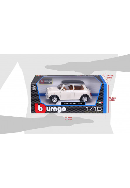 Bburago 1:18 Mini Cooper (1969) Beige