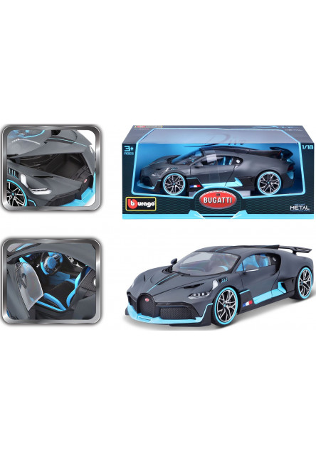 Bburago 1:18 TOP Bugatti Divo Grey