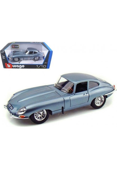 Bburago 1:18 Jaguar E Coupe Metalic Silver Blue