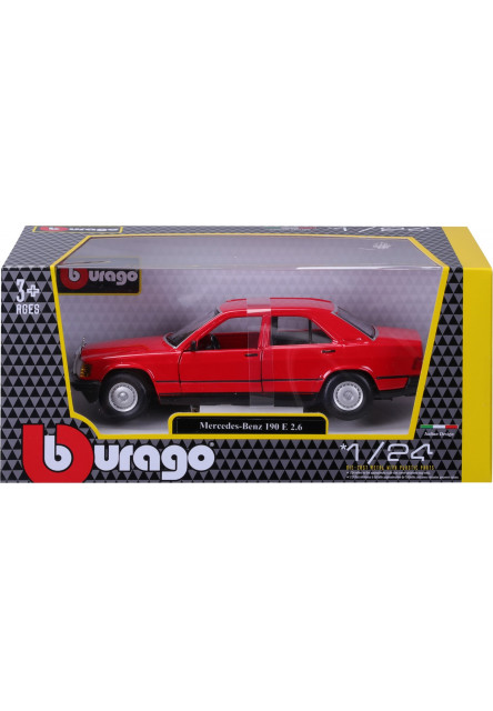 Bburago 1:24 Plus - 1987 Mercedes-Benz 190E - Red