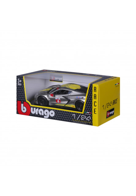 Bburago 1:24 Racing - 2020 Chevrolet Corvette - C8R #4 Yellow