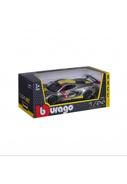 Bburago 1:24 Racing - 2020 Chevrolet Corvette - C8R #4 Yellow