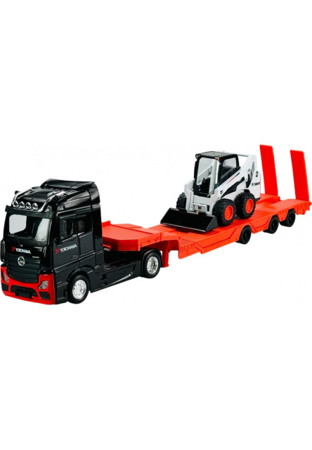 Bburago 1:43 Kamion Construction MB Actros Gigaspace / Bobcat Loader Bburago