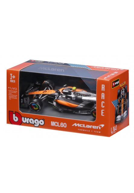 Bburago 1:43 RACE Formula F1 - McLaren F1 Team MCL38 (2024) #4 (Lando Norris)