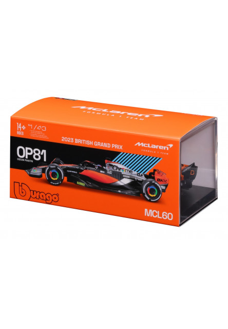 Bburago 1:43 RACE Formula F1 - McLaren F1 Team MCL38 (2024) #81 (Oscar Piastri) - with dri