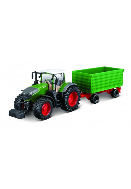 Bburago Farm 10cm Tractor with Trailer - Fendt 1050 with Two-way Tipping Trailer