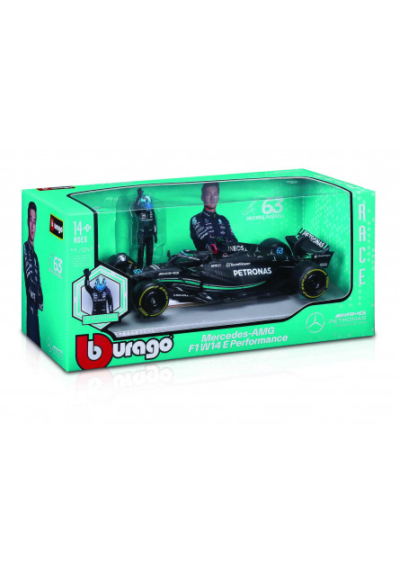 Bburago 1:24 RACE Formula F1 - Mercedes-AMG F1 W14 E (2023) #44 Lewis Hamilton with driver Bburago