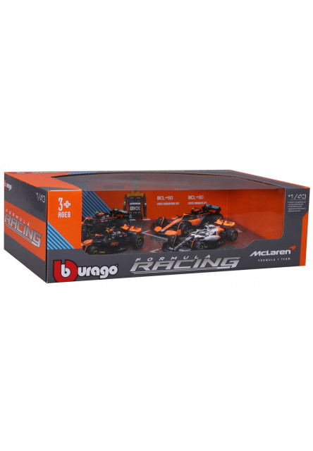 Bburago 1:43 RACE Formula F1 4PAC - McLaren F1 Team MCL38 (2024) #4 L.Norris #81 O.Piastri