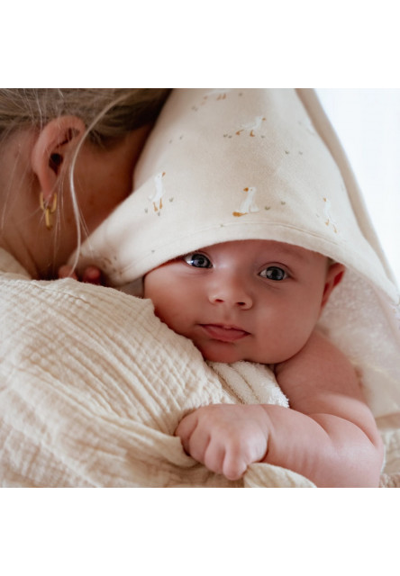 Osuška s kapucí 75x75 cm Husa Newborn Naturals