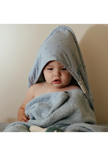 Osuška s kapucí 100x100 cm Pure Denim Blue