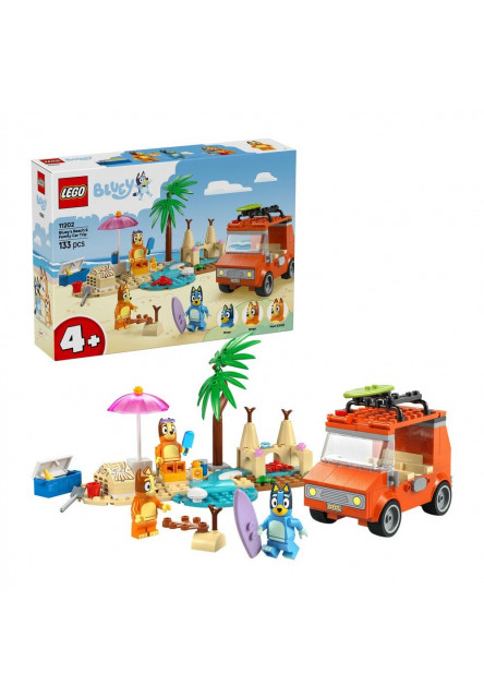 Bluey a rodinný výlet autom na pláž