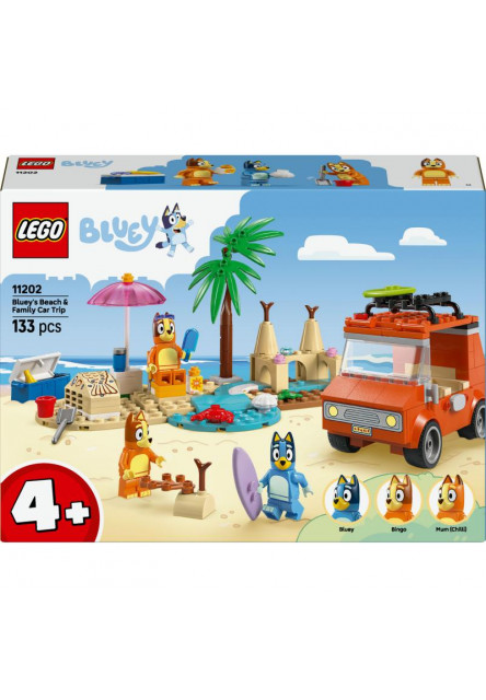 Bluey a rodinný výlet autom na pláž