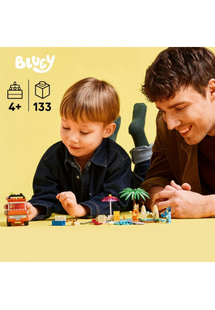 Bluey a rodinný výlet autom na pláž