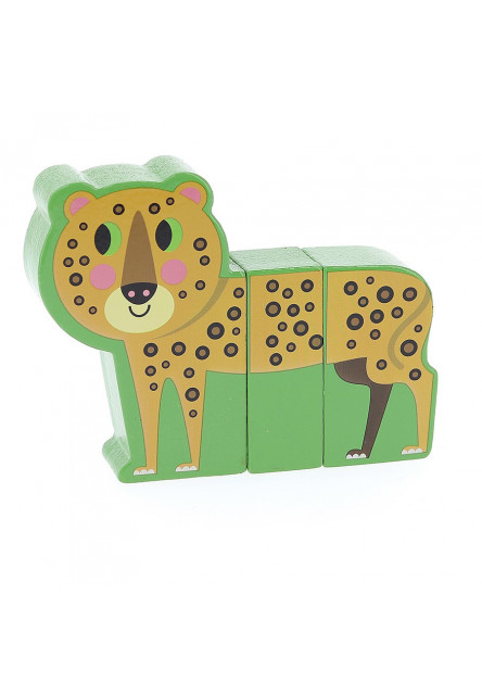 Drevené puzzle Veselé safari