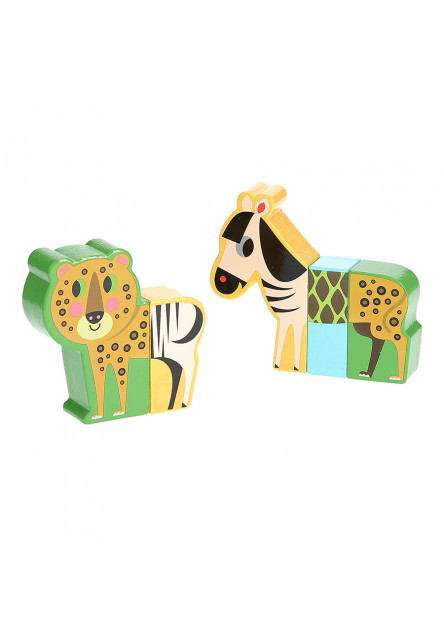 Drevené puzzle Veselé safari