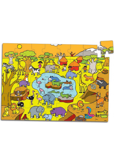 Drevené puzzle Savana