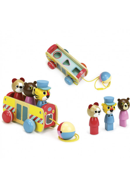 Ťahací autobus so zvieratkami