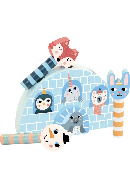 Drevená vystreľovacia hra zvieratka Iceland